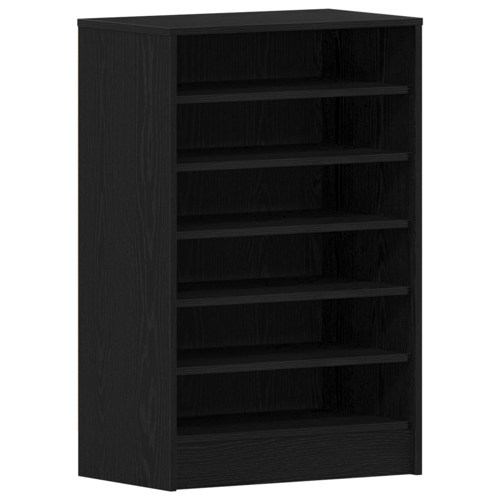 Produktbild för Skoskåp med hylla Svart Ek 60 x 35 x 92 cm Konstruerat trä