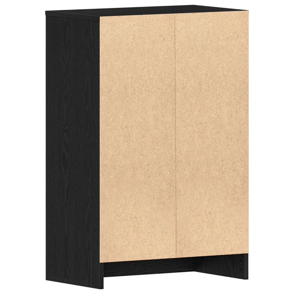Produktbild för Skoskåp med hylla Svart Ek 60 x 35 x 92 cm Konstruerat trä