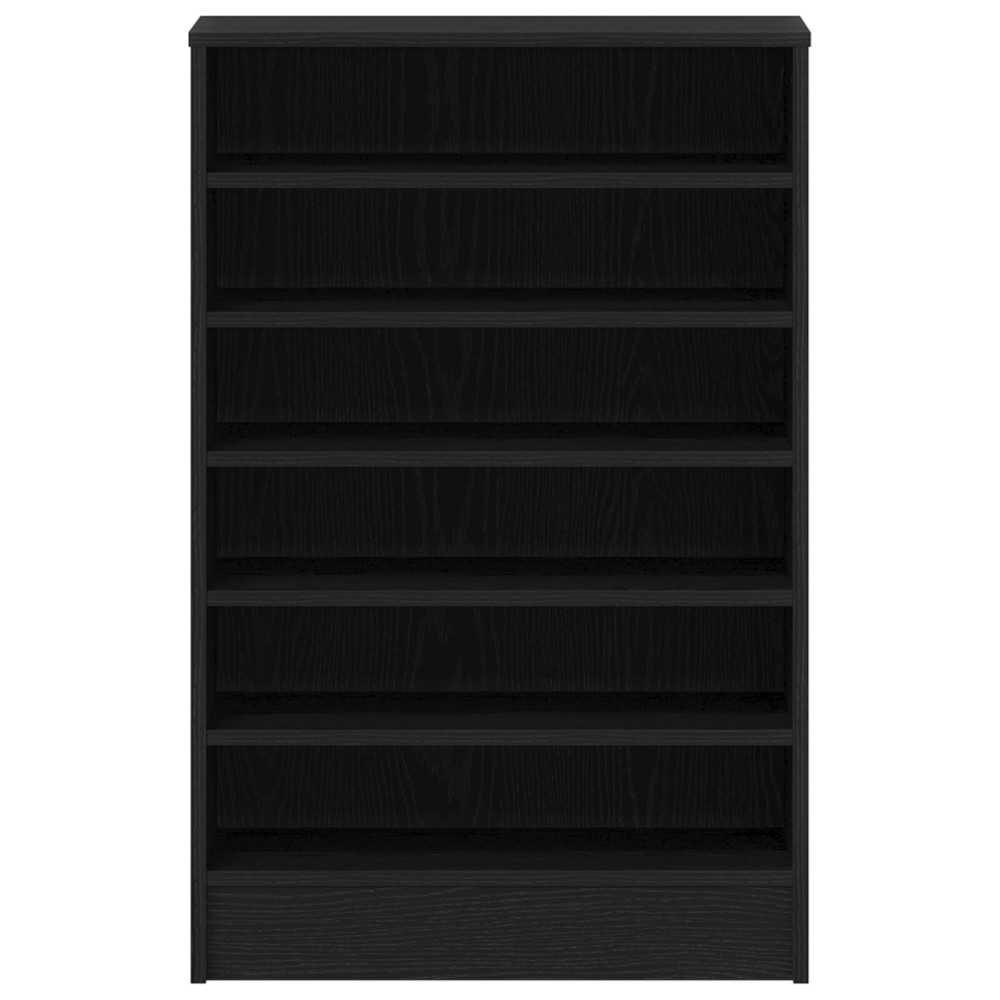 Produktbild för Skoskåp med hylla Svart Ek 60 x 35 x 92 cm Konstruerat trä