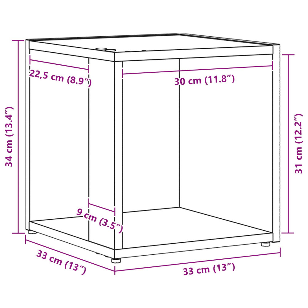 Produktbild för Hörnhyllor Svart Ek 33 x 33 x 34,5 cm Konstruerat trä