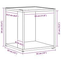 Produktbild för Hörnhyllor Svart Ek 33 x 33 x 34,5 cm Konstruerat trä
