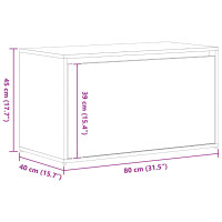 Produktbild för Hallbänk med låda Svart Ek 80 x 40 x 45 cm Konstruerat trä
