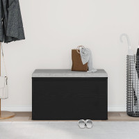 Produktbild för Hallbänk med låda Svart Ek 80 x 40 x 45 cm Konstruerat trä