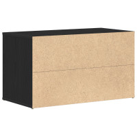 Produktbild för Hallbänk med låda Svart Ek 80 x 40 x 45 cm Konstruerat trä