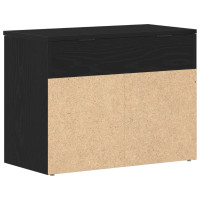 Produktbild för Skobänk med hylla Svart Ek 60 x 30 x 45 cm Konstruerat trä