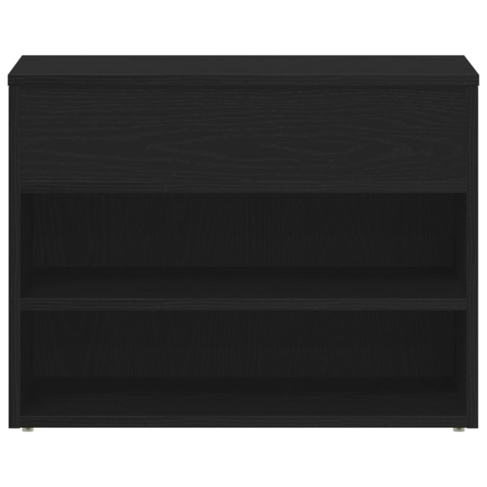 Produktbild för Skobänk med hylla Svart Ek 60 x 30 x 45 cm Konstruerat trä