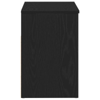 Produktbild för Skobänk med hylla Svart Ek 60 x 30 x 45 cm Konstruerat trä