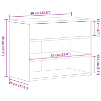 Produktbild för Skobänk med hylla Svart Ek 60 x 30 x 45 cm Konstruerat trä