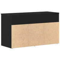 Produktbild för Skobänk med hylla Svart Ek 80 x 30 x 45 cm Konstruerat trä