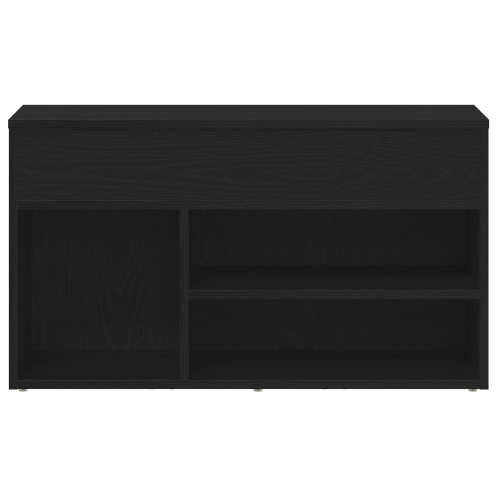 Produktbild för Skobänk med hylla Svart Ek 80 x 30 x 45 cm Konstruerat trä