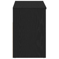 Produktbild för Skobänk med hylla Svart Ek 80 x 30 x 45 cm Konstruerat trä