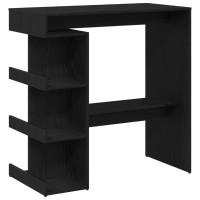 Produktbild för Barbord med hylla Svart Ek 100 x 48 x 101,5 cm Konstruerat trä
