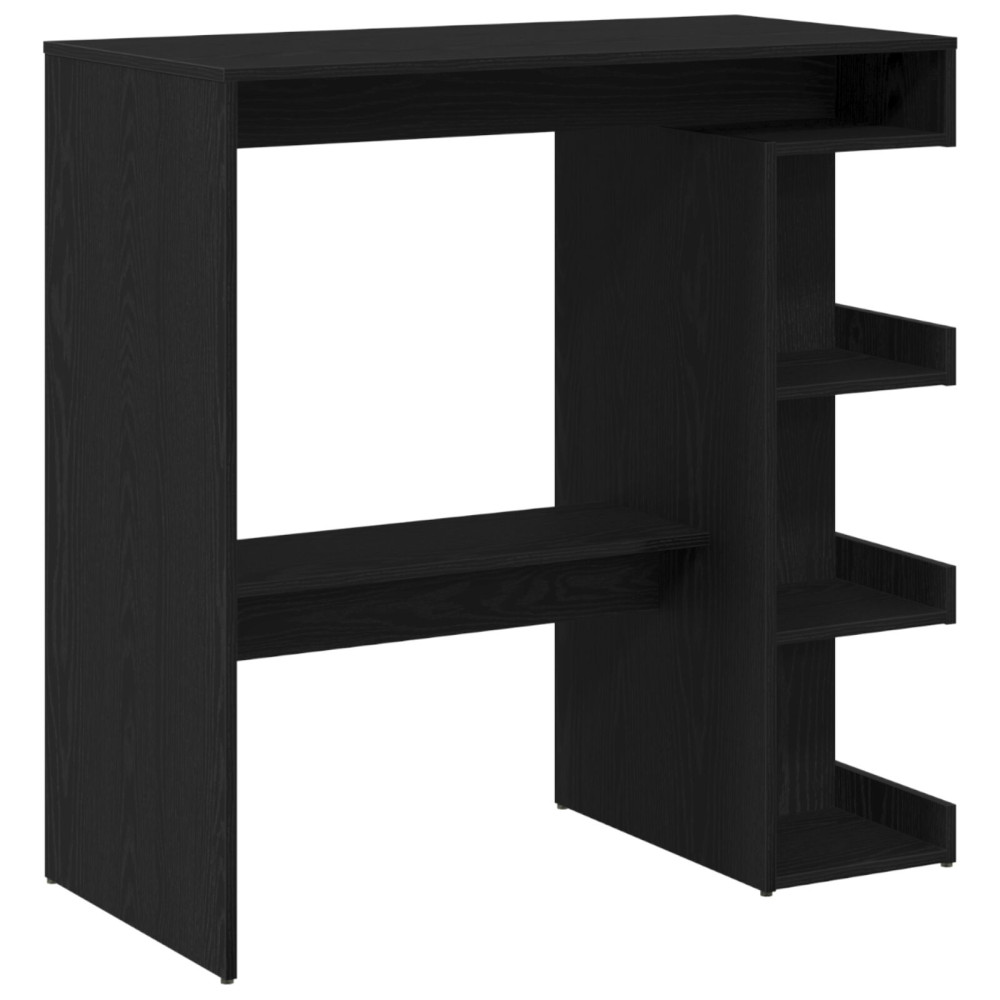 Produktbild för Barbord med hylla Svart Ek 100 x 48 x 101,5 cm Konstruerat trä