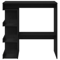Produktbild för Barbord med hylla Svart Ek 100 x 48 x 101,5 cm Konstruerat trä