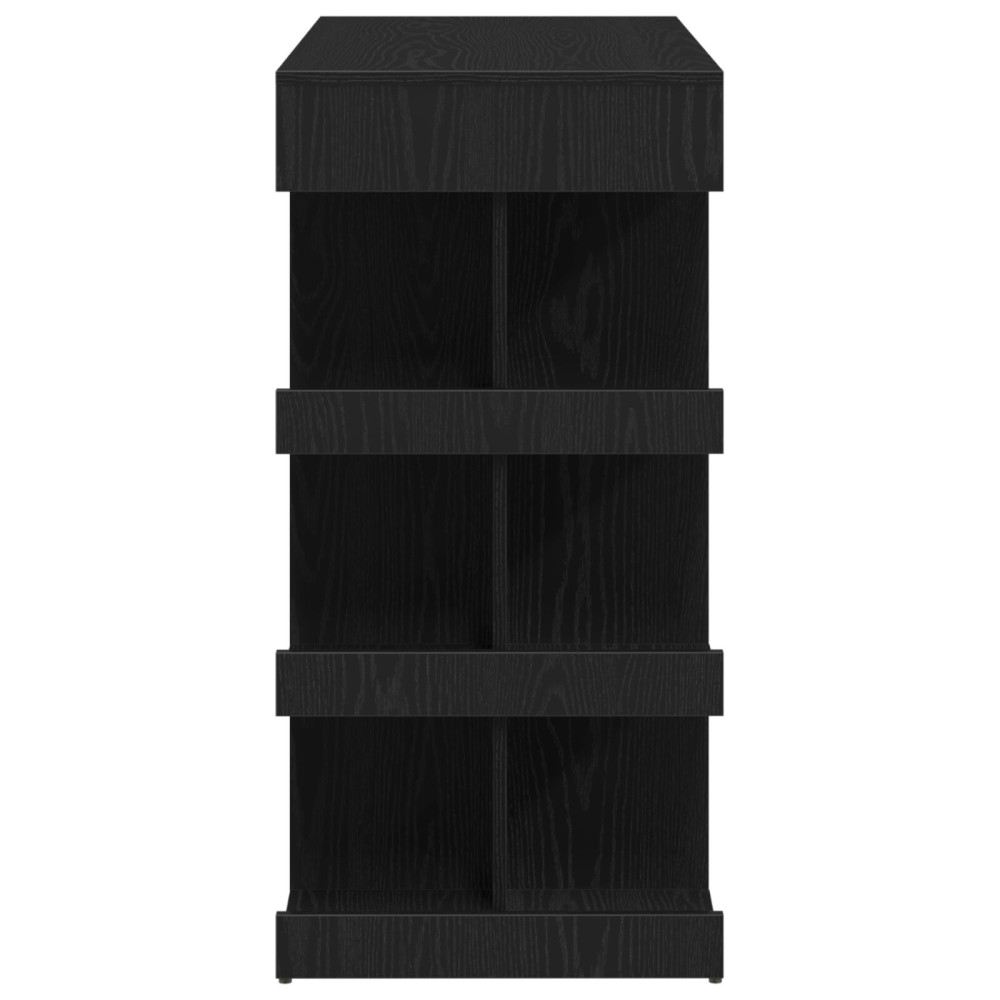 Produktbild för Barbord med hylla Svart Ek 100 x 48 x 101,5 cm Konstruerat trä