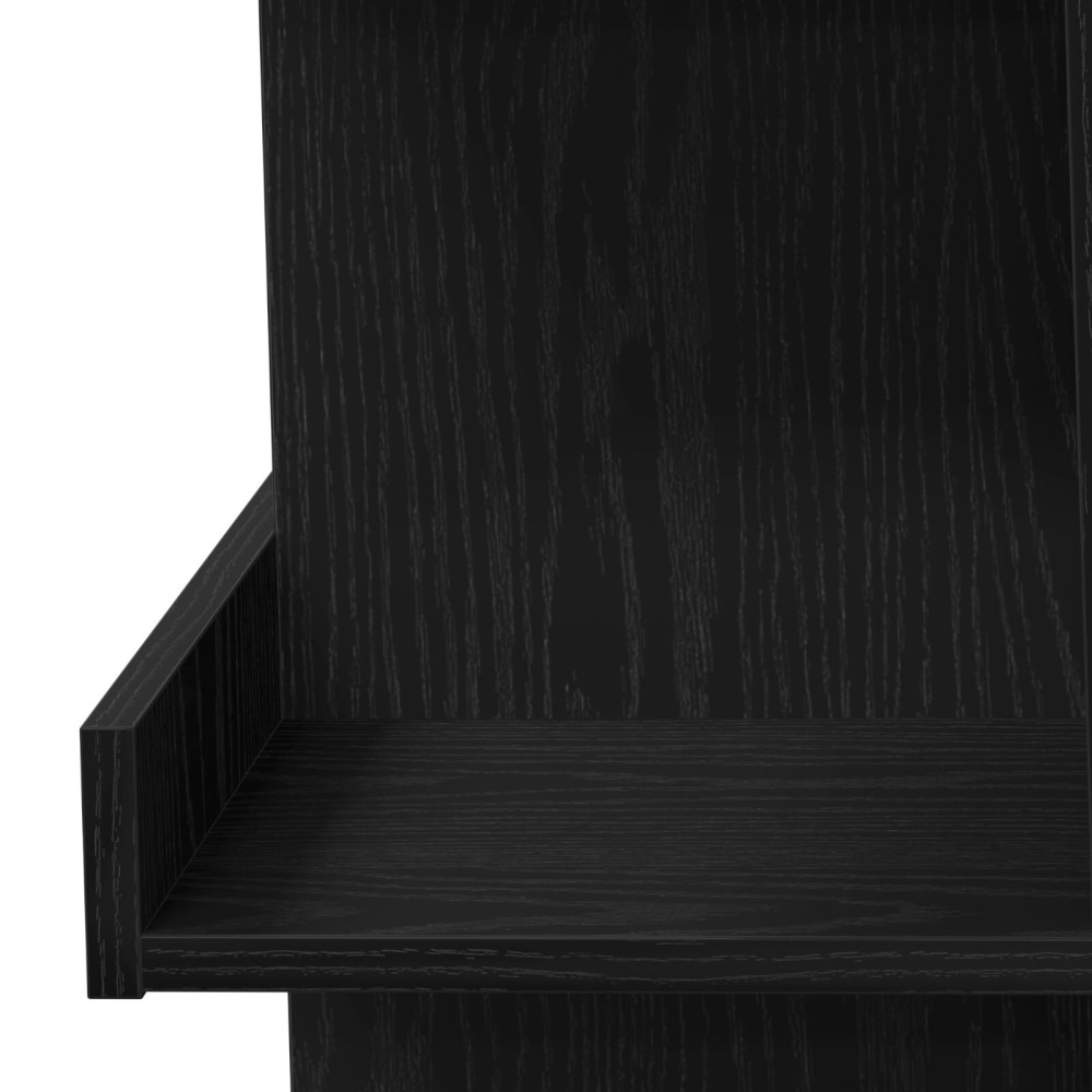 Produktbild för Barbord med hylla Svart Ek 100 x 48 x 101,5 cm Konstruerat trä