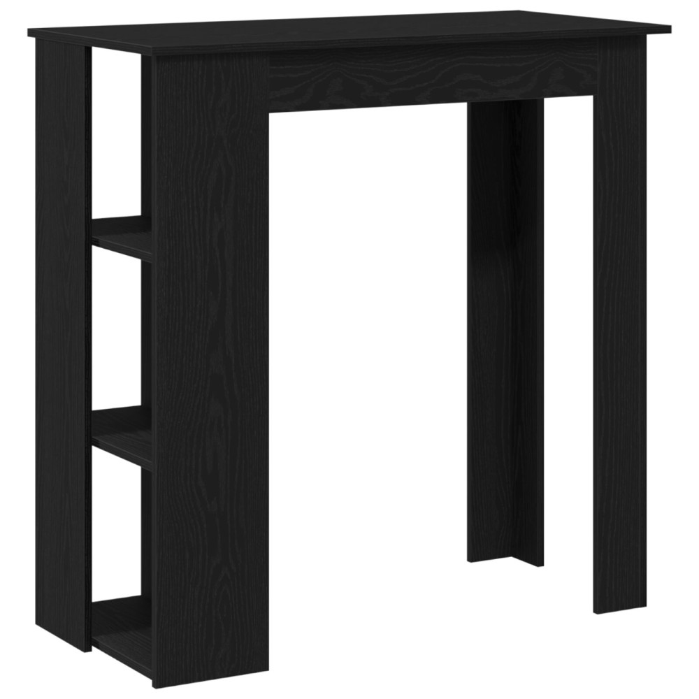 Produktbild för Barbord med hylla Svart Ek 102 x 50 x 103,5 cm Konstruerat trä