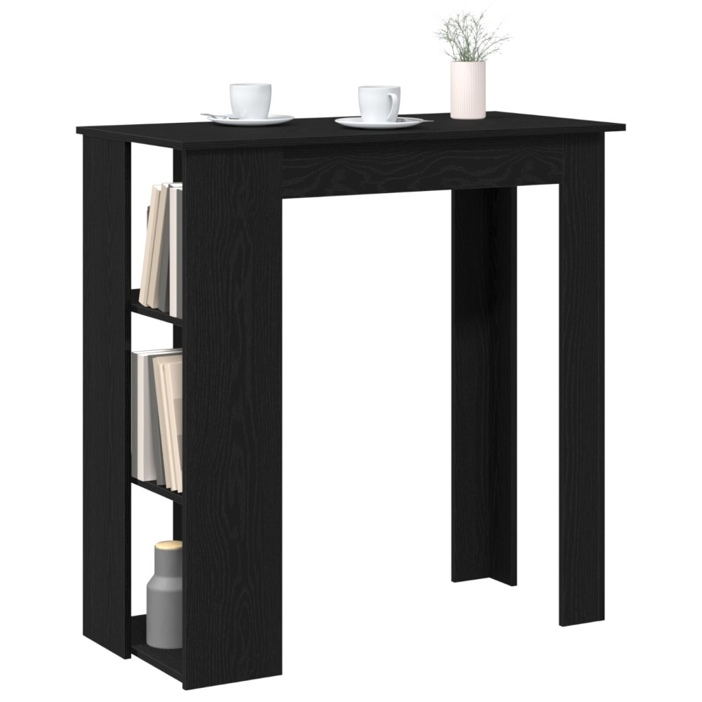 Produktbild för Barbord med hylla Svart Ek 102 x 50 x 103,5 cm Konstruerat trä