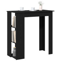 Produktbild för Barbord med hylla Svart Ek 102 x 50 x 103,5 cm Konstruerat trä