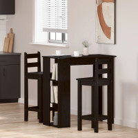 Produktbild för Barbord med hylla Svart Ek 102 x 50 x 103,5 cm Konstruerat trä