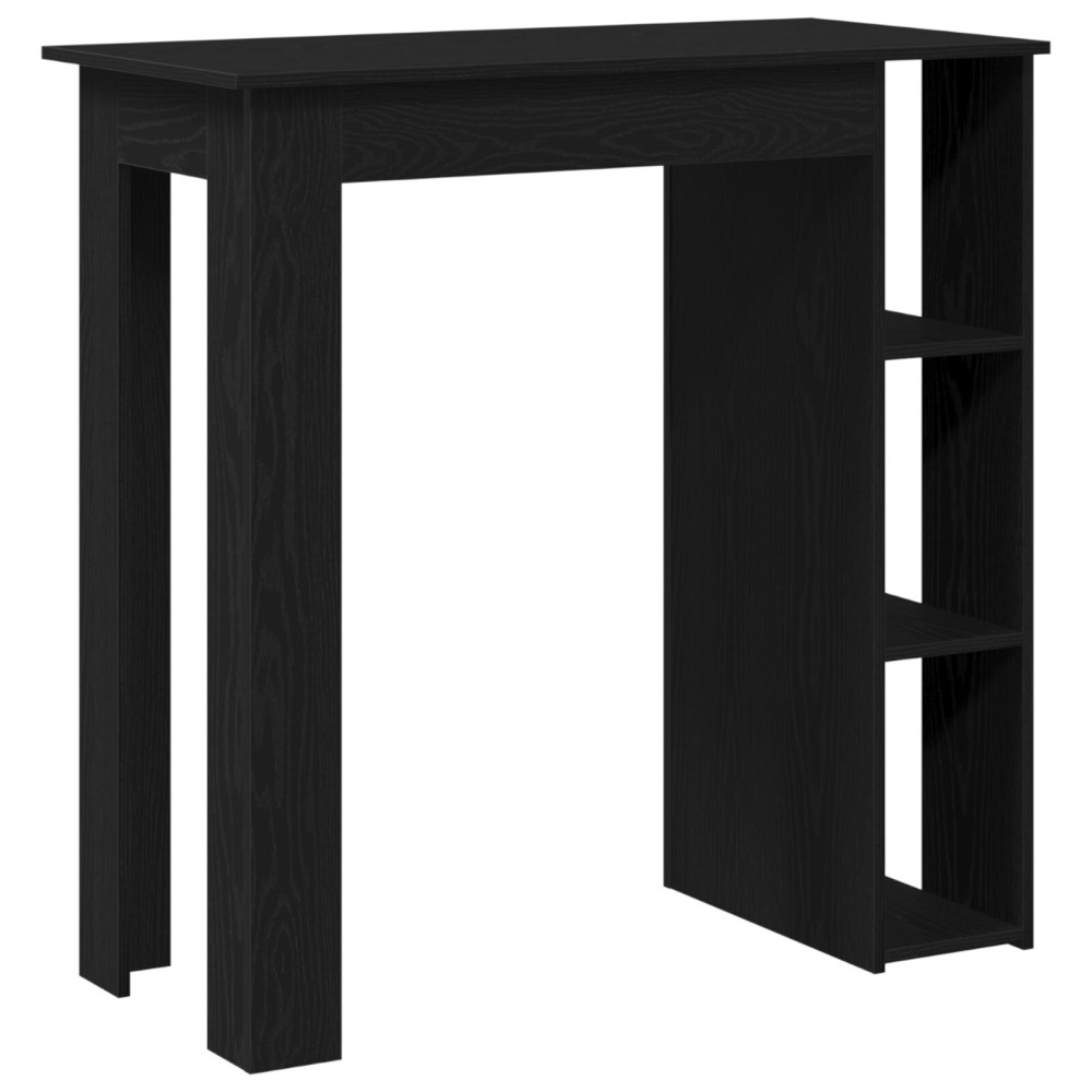 Produktbild för Barbord med hylla Svart Ek 102 x 50 x 103,5 cm Konstruerat trä