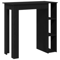 Produktbild för Barbord med hylla Svart Ek 102 x 50 x 103,5 cm Konstruerat trä