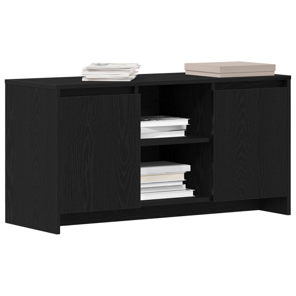 Produktbild för TV-skåp Svart Ek 102 x 37,5 x 52,5 cm Konstruerat trä