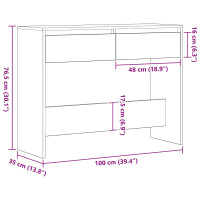 Produktbild för Konsolbord Svart Ek 100 x 35 x 76,5 cm Konstruerat trä
