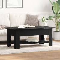 Produktbild för Kaffeebord Svart Ek 102 x 55 x 42 cm Konstruerat trä