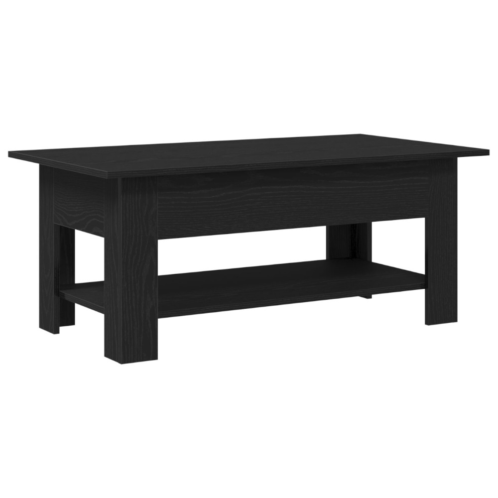 Produktbild för Kaffeebord Svart Ek 102 x 55 x 42 cm Konstruerat trä