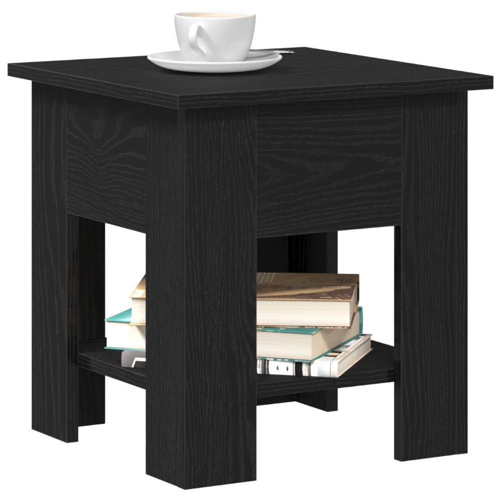Produktbild för Kaffeebord Svart Ek 40 x 40 x 42 cm Konstruerat trä
