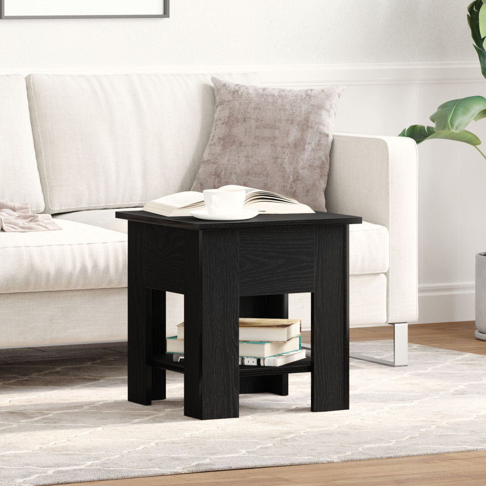 Produktbild för Kaffeebord Svart Ek 40 x 40 x 42 cm Konstruerat trä