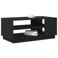 Produktbild för Kaffeebord Svart Ek 102 x 55 x 43 cm Konstruerat trä