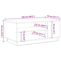 Produktbild för Kaffeebord Svart Ek 102 x 55 x 43 cm Konstruerat trä