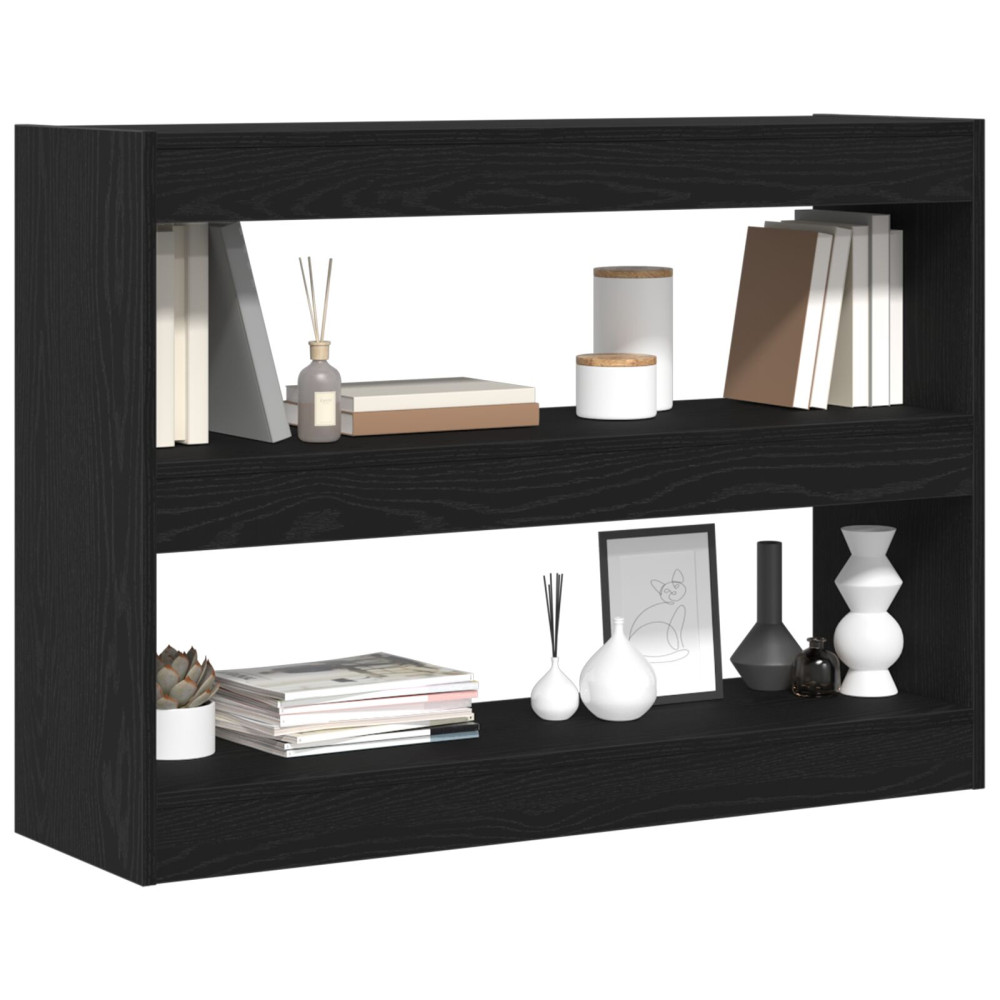 Produktbild för Bokhylla Svart Ek 100 x 30 x 72 cm Konstruerat trä