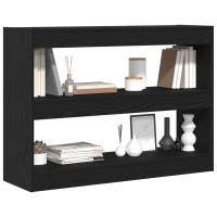 Produktbild för Bokhylla Svart Ek 100 x 30 x 72 cm Konstruerat trä