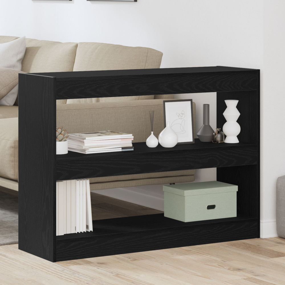 Produktbild för Bokhylla Svart Ek 100 x 30 x 72 cm Konstruerat trä