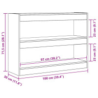 Produktbild för Bokhylla Svart Ek 100 x 30 x 72 cm Konstruerat trä