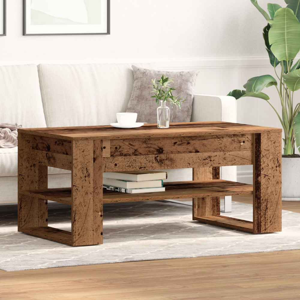 Produktbild för Kaffeebord Gammalt trä 102 x 55 x 45 cm Konstruerat trä