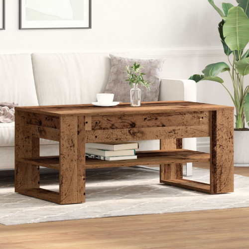 vidaXL Kaffeebord Gammalt trä 102 x 55 x 45 cm Konstruerat trä