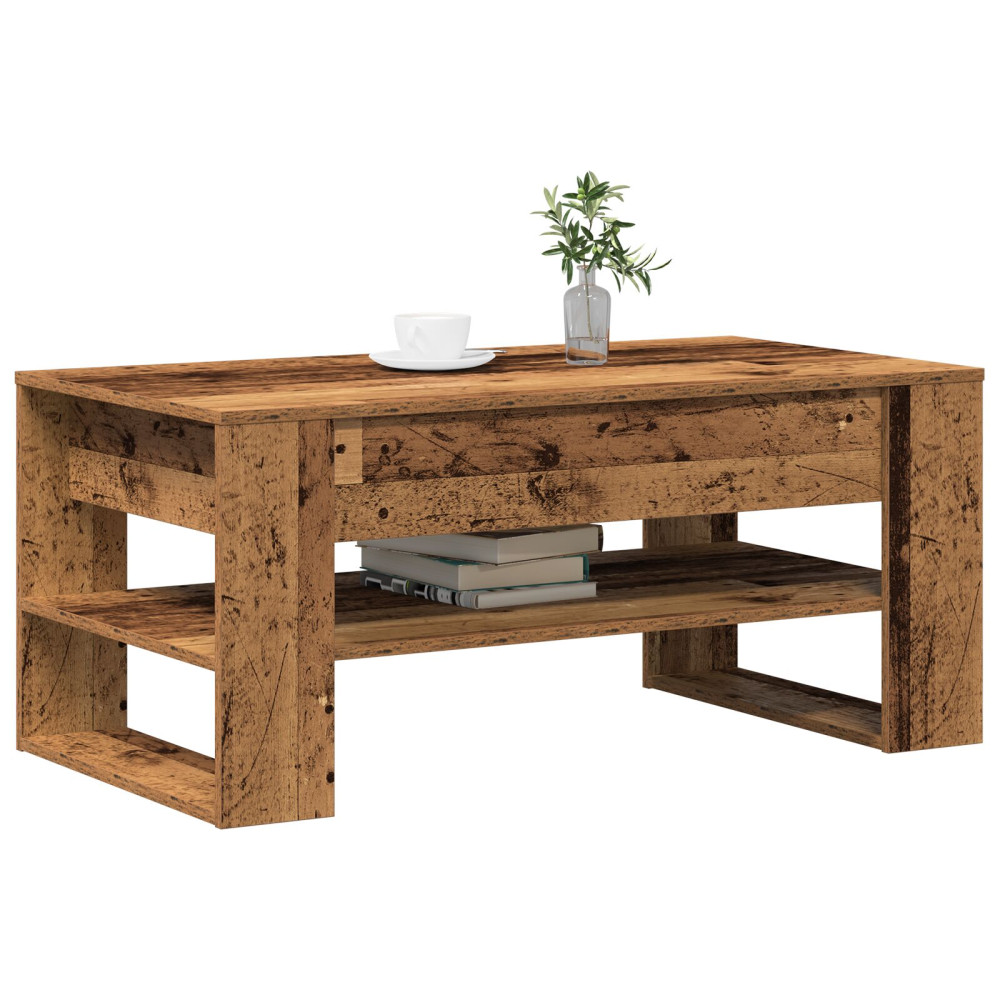 Produktbild för Kaffeebord Gammalt trä 102 x 55 x 45 cm Konstruerat trä