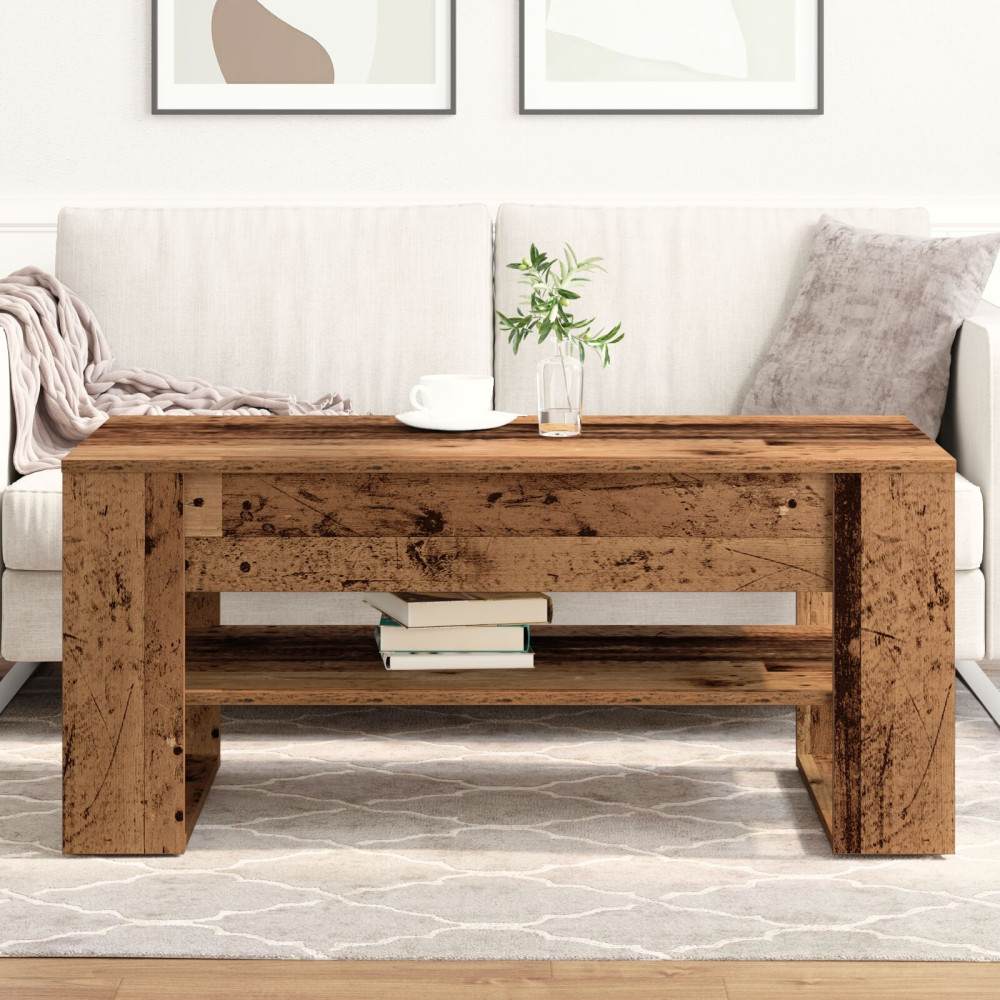 Produktbild för Kaffeebord Gammalt trä 102 x 55 x 45 cm Konstruerat trä