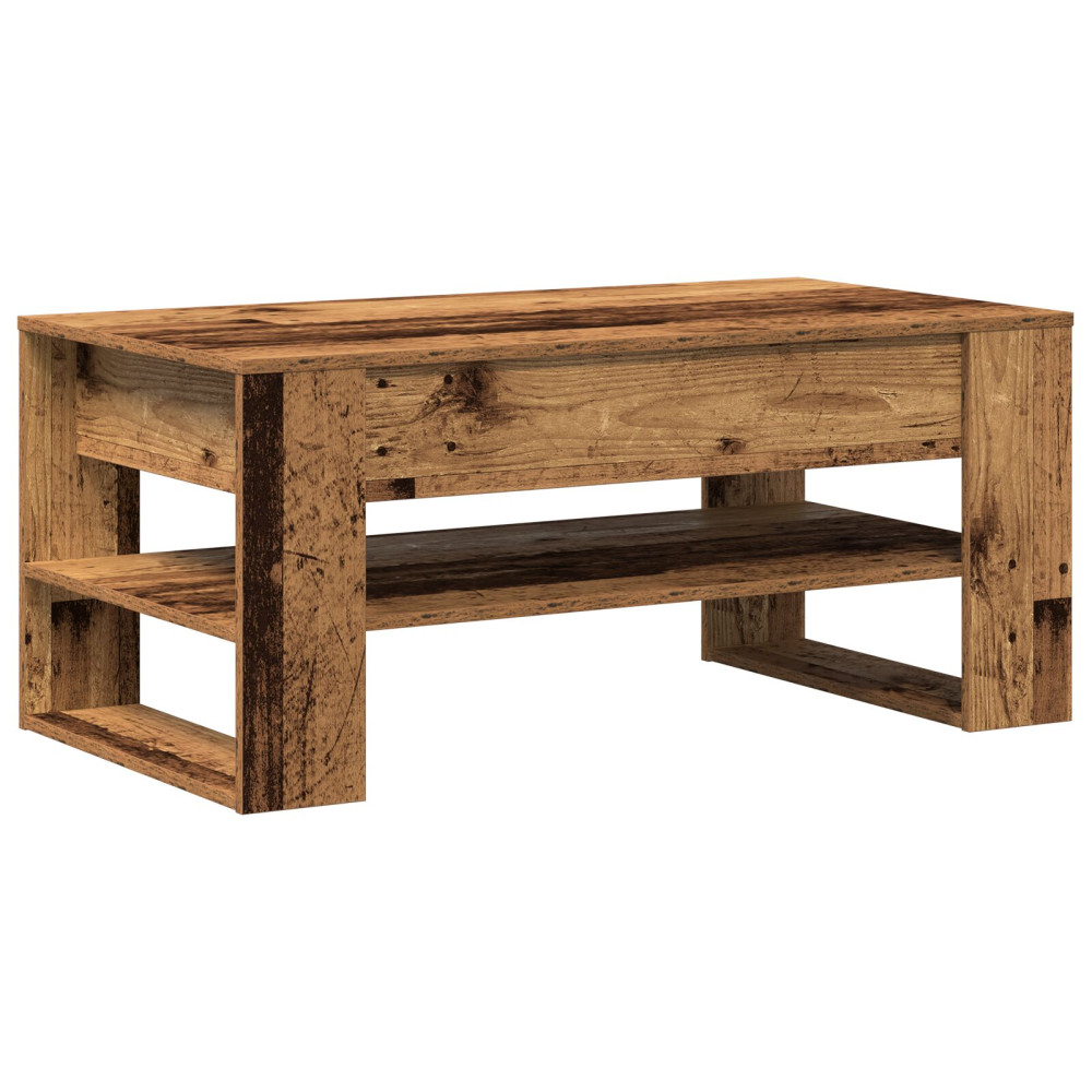 Produktbild för Kaffeebord Gammalt trä 102 x 55 x 45 cm Konstruerat trä