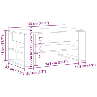 Produktbild för Kaffeebord Gammalt trä 102 x 55 x 45 cm Konstruerat trä