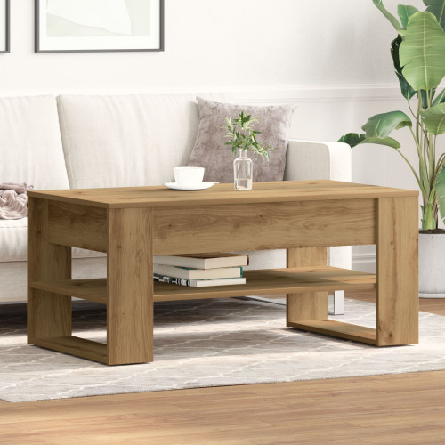 vidaXL Kaffeebord Artisan Ek 102 x 55 x 45 cm Konstruerat trä
