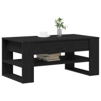 Produktbild för Kaffeebord Svart Ek 102 x 55 x 45 cm Konstruerat trä