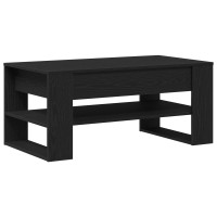 Produktbild för Kaffeebord Svart Ek 102 x 55 x 45 cm Konstruerat trä