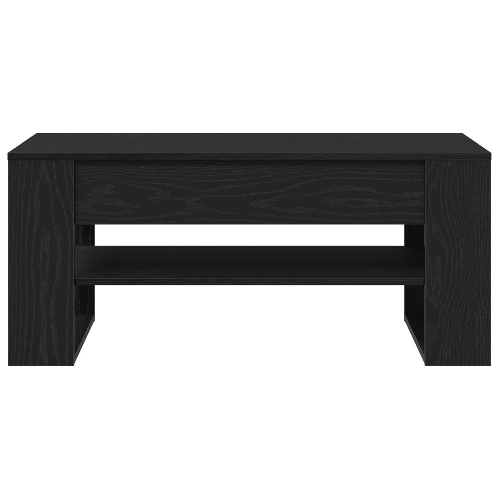 Produktbild för Kaffeebord Svart Ek 102 x 55 x 45 cm Konstruerat trä