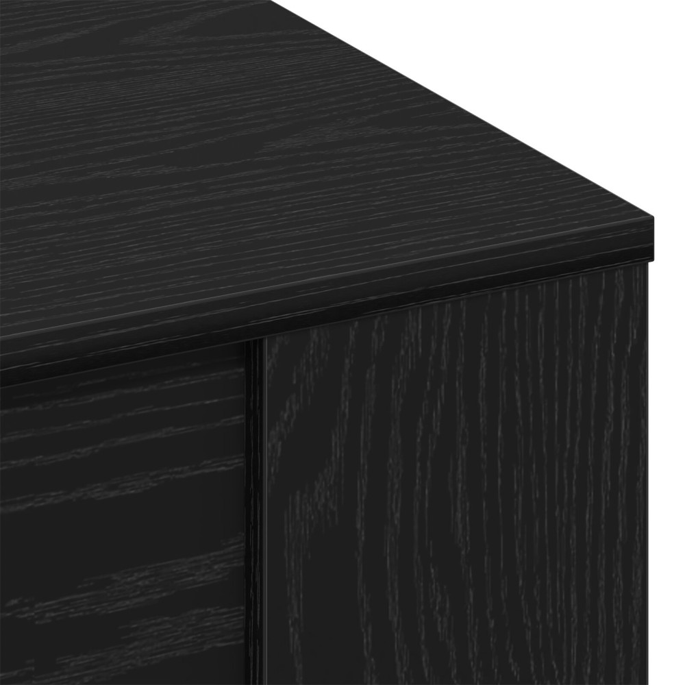 Produktbild för Kaffeebord Svart Ek 102 x 55 x 45 cm Konstruerat trä