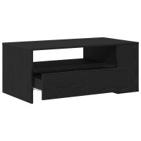 Produktbild för Kaffeebord med låda Svart Ek 102 x 55 x 43,5 cm Konstruerat trä